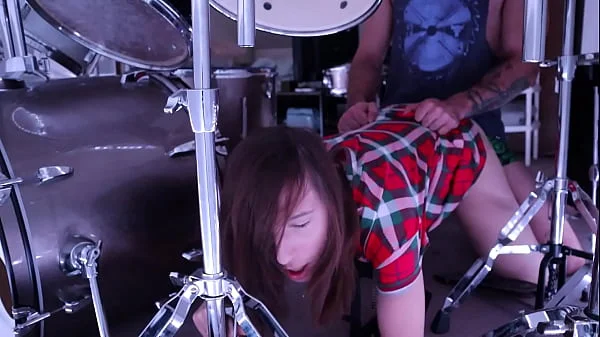 Stepmom gets stuck in Drum Set Stepson helps