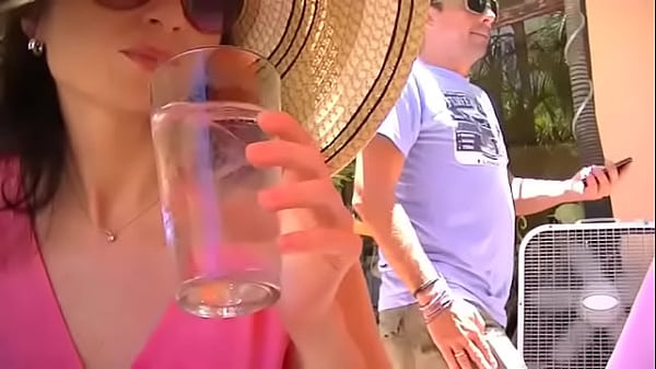 Exhibitionist Wife #81 FULL VIDEO - Russian MILF Tatiana Upskirt Flashing While Having Lunch With Husband And He Plays With Her Shaved Pussy In Public!