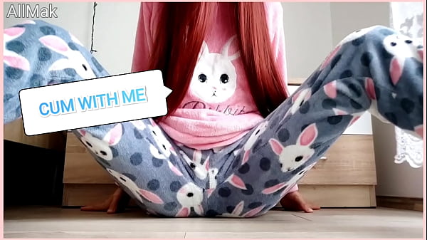 asian skinny teen masturbate in pajamas | shaved pussy cumming