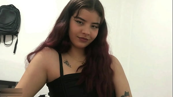 Fascinating work by a beautiful Latina stepsister with her pussy and throat!